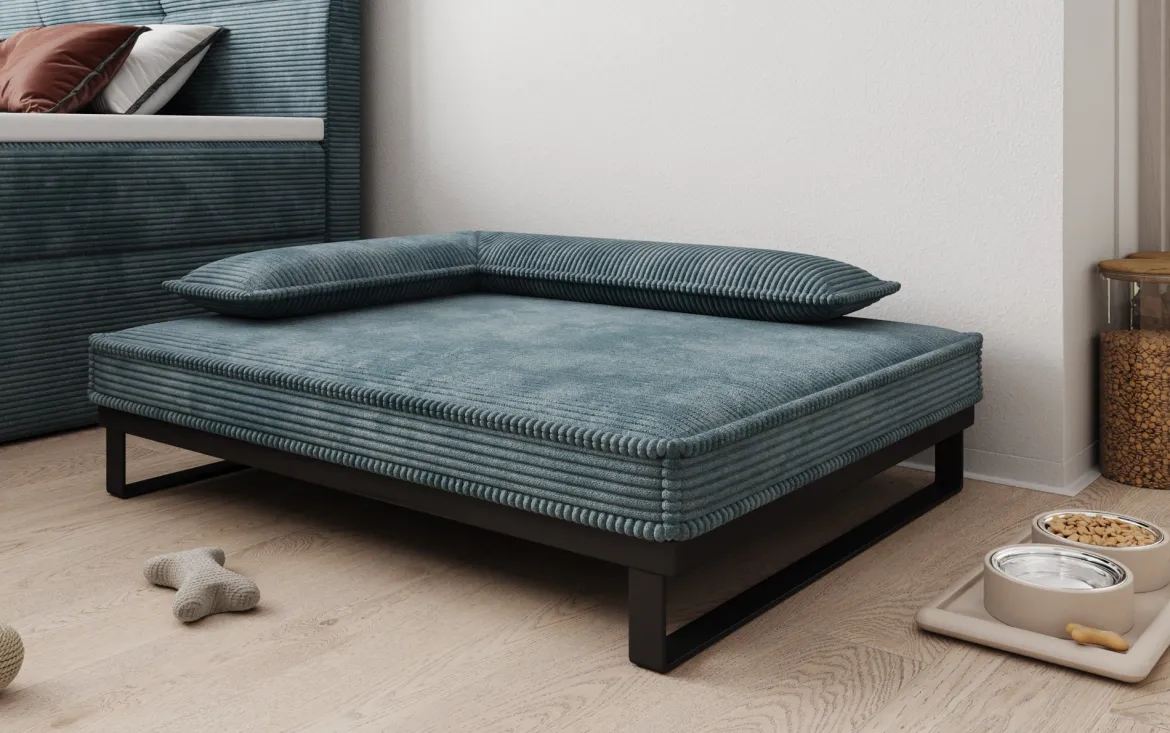 Hundebett Milo – 80×100 cm mit Cordbezug & Metallrahmen