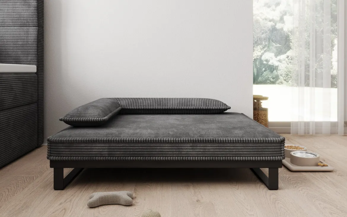 Hundebett Milo – 80×100 cm mit Cordbezug & Metallrahmen