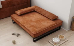 Hundebett Milo – 80×100 cm mit Cordbezug & Metallrahmen