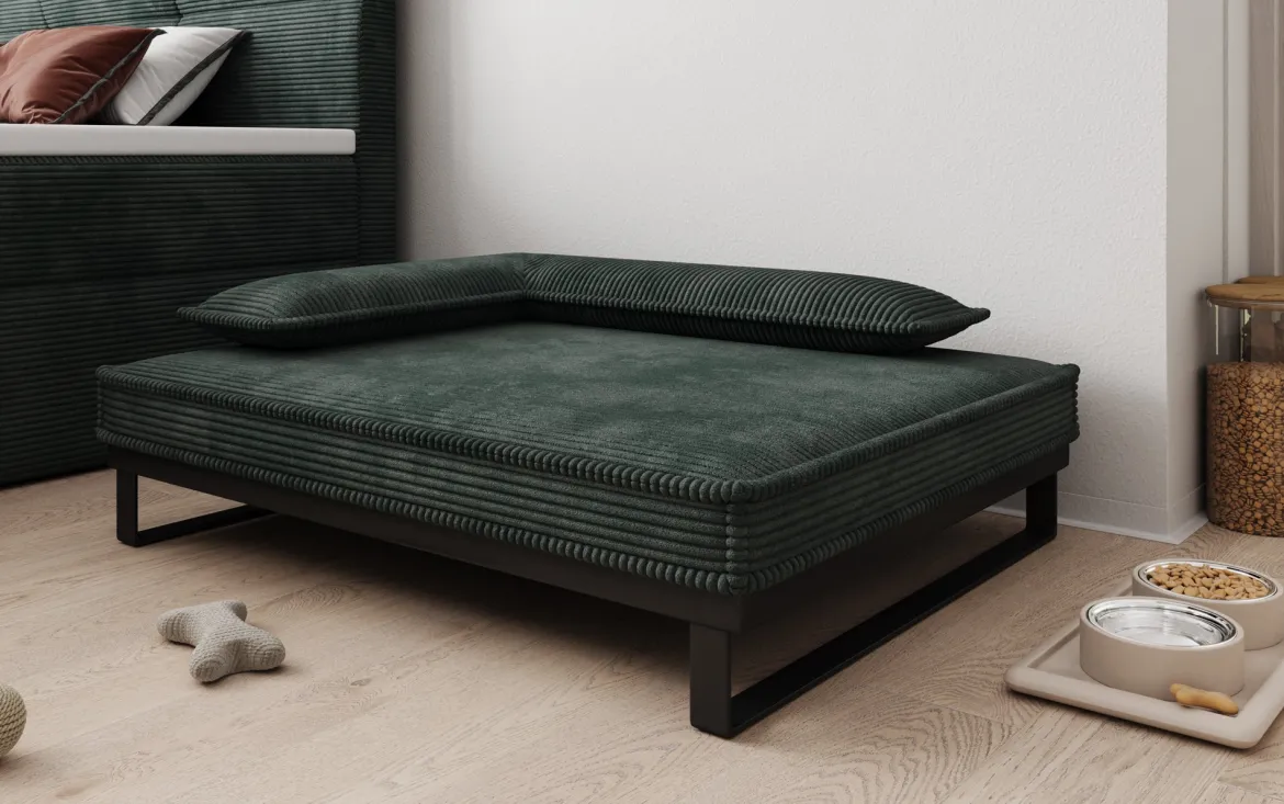 Hundebett Milo – 80×100 cm mit Cordbezug & Metallrahmen