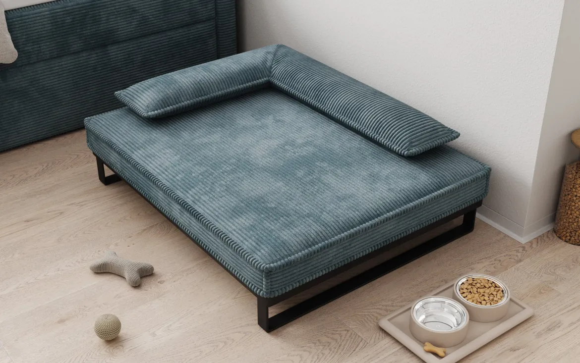 Hundebett Milo – 80×100 cm mit Cordbezug & Metallrahmen