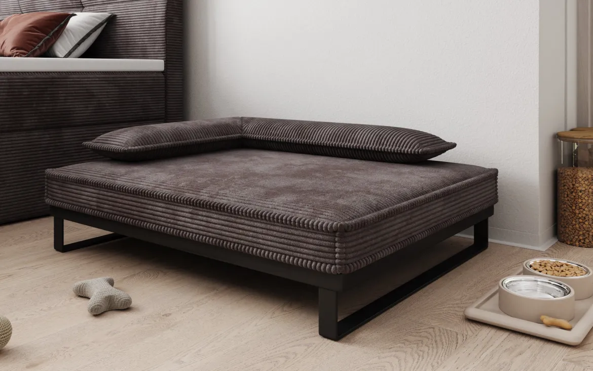 Hundebett Milo – 80×100 cm mit Cordbezug & Metallrahmen