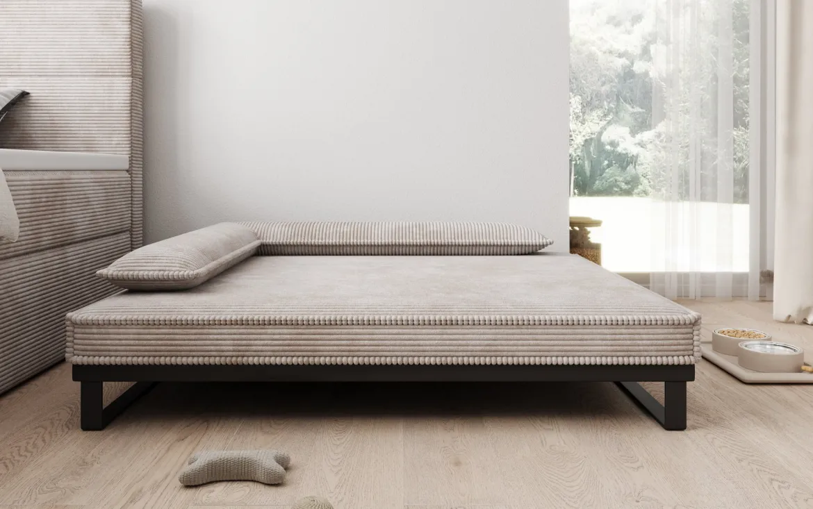 Hundebett Milo – 100x120 cm mit Cordbezug & Metallrahmen