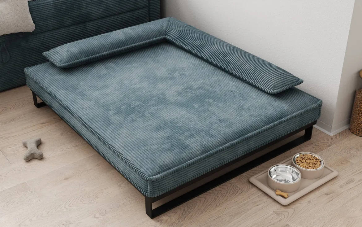 Hundebett Milo – 100x120 cm mit Cordbezug & Metallrahmen