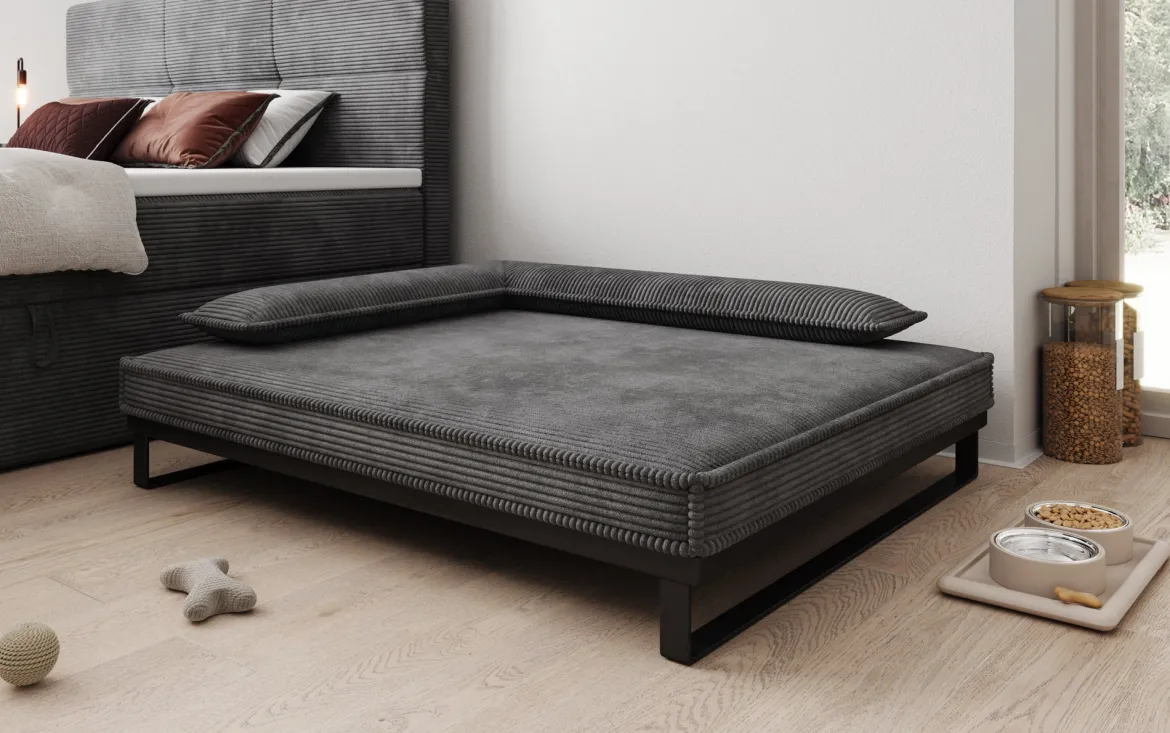Hundebett Milo – 100x120 cm mit Cordbezug & Metallrahmen