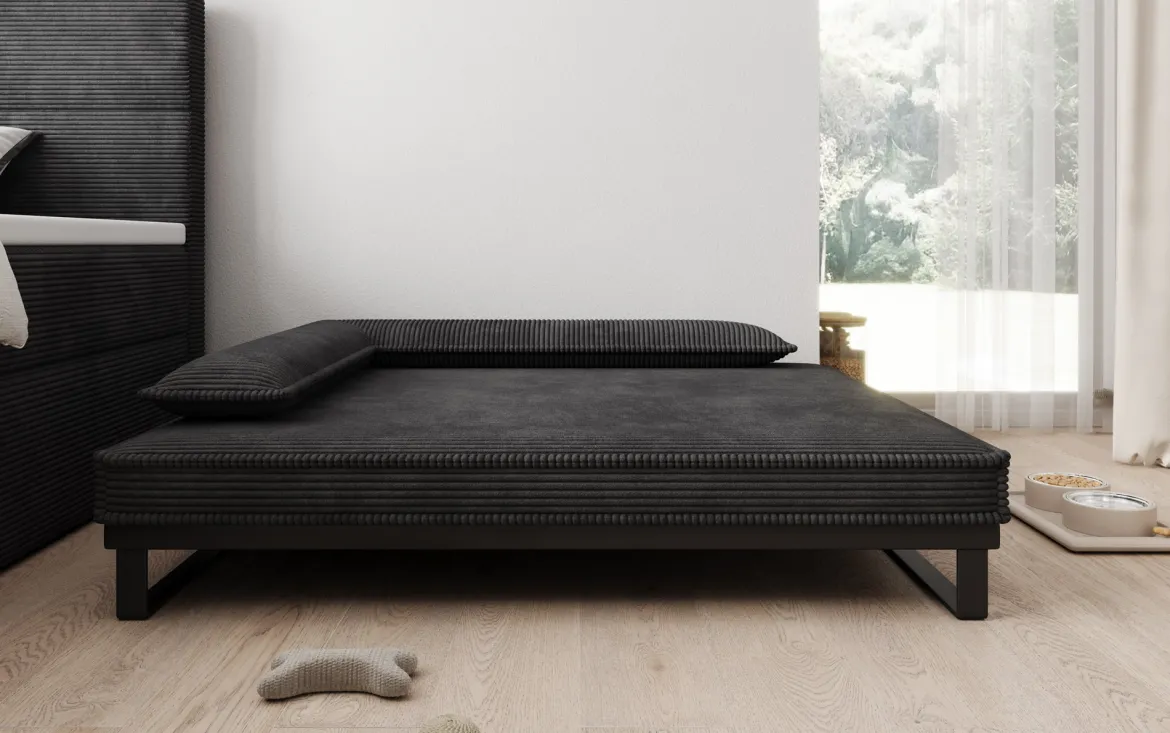 Hundebett Milo – 100x120 cm mit Cordbezug & Metallrahmen