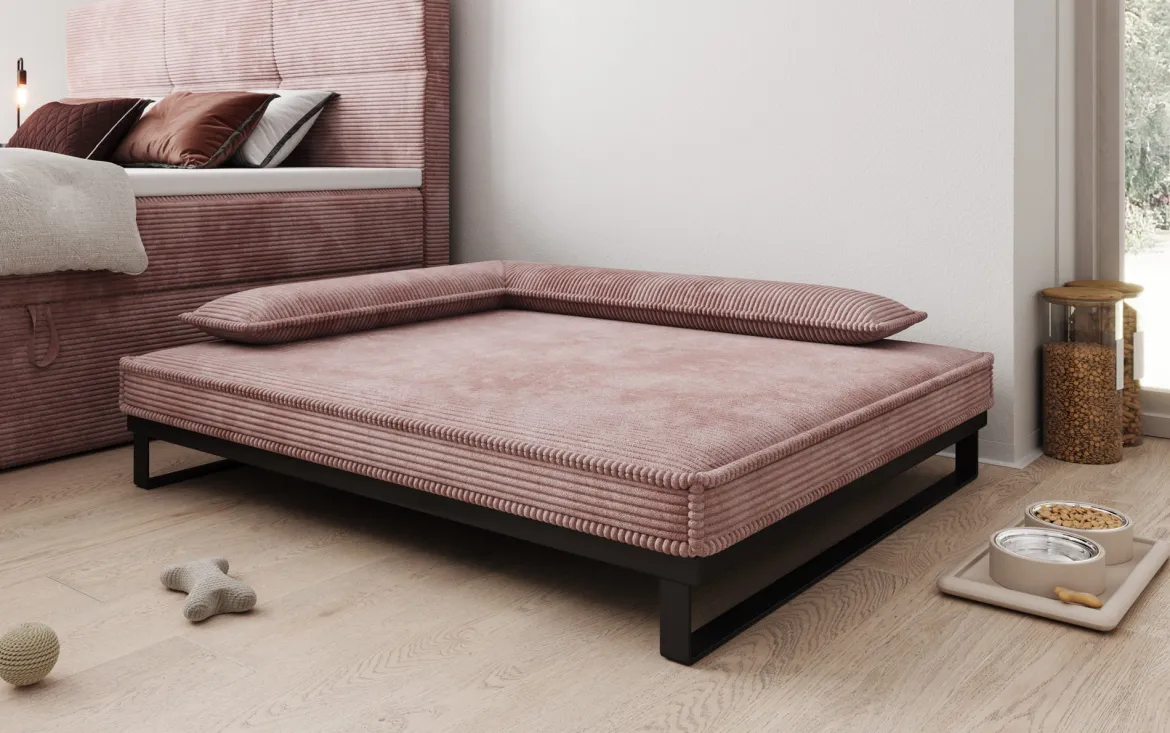 Hundebett Milo – 100x120 cm mit Cordbezug & Metallrahmen