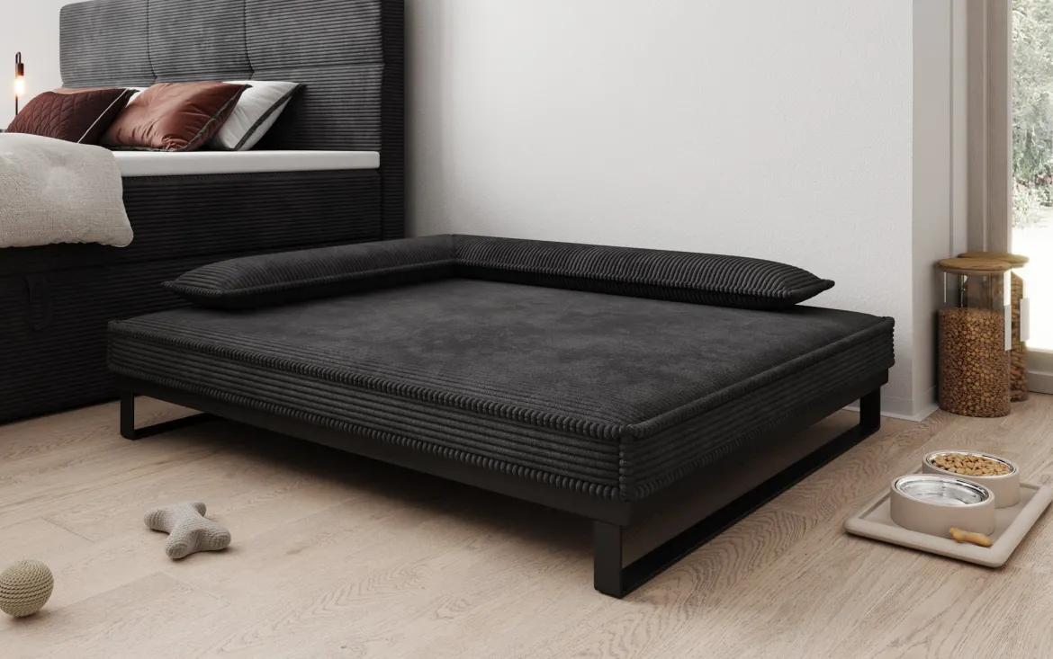 Hundebett Milo – 100x120 cm mit Cordbezug & Metallrahmen