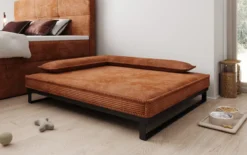 Hundebett Milo – 100x120 cm mit Cordbezug & Metallrahmen