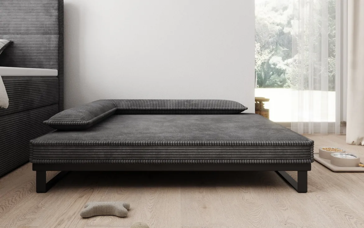 Hundebett Milo – 100x120 cm mit Cordbezug & Metallrahmen
