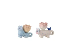 Kerzenhalter Arven – Buntes Steingut (2er-Set)