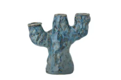 Kerzenhalter Biru – Steingut mit reaktiver Glasur in Blau