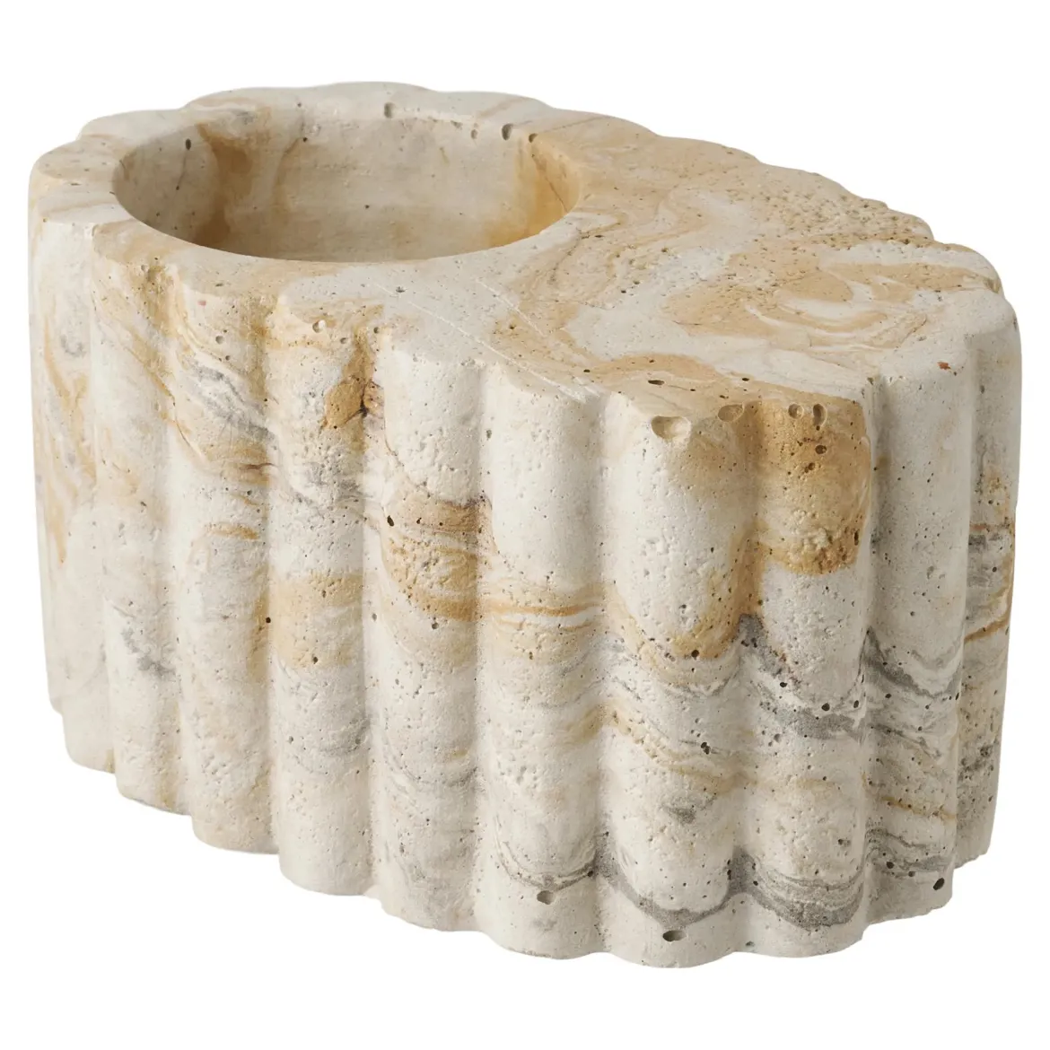 Kerzenhalter „Cemento“ – Zement in Braun/Beige