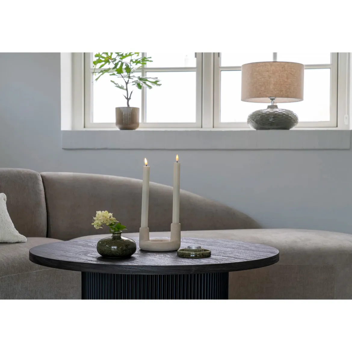 Kerzenhalter „Ceramo Duo“ – Keramik in Beige