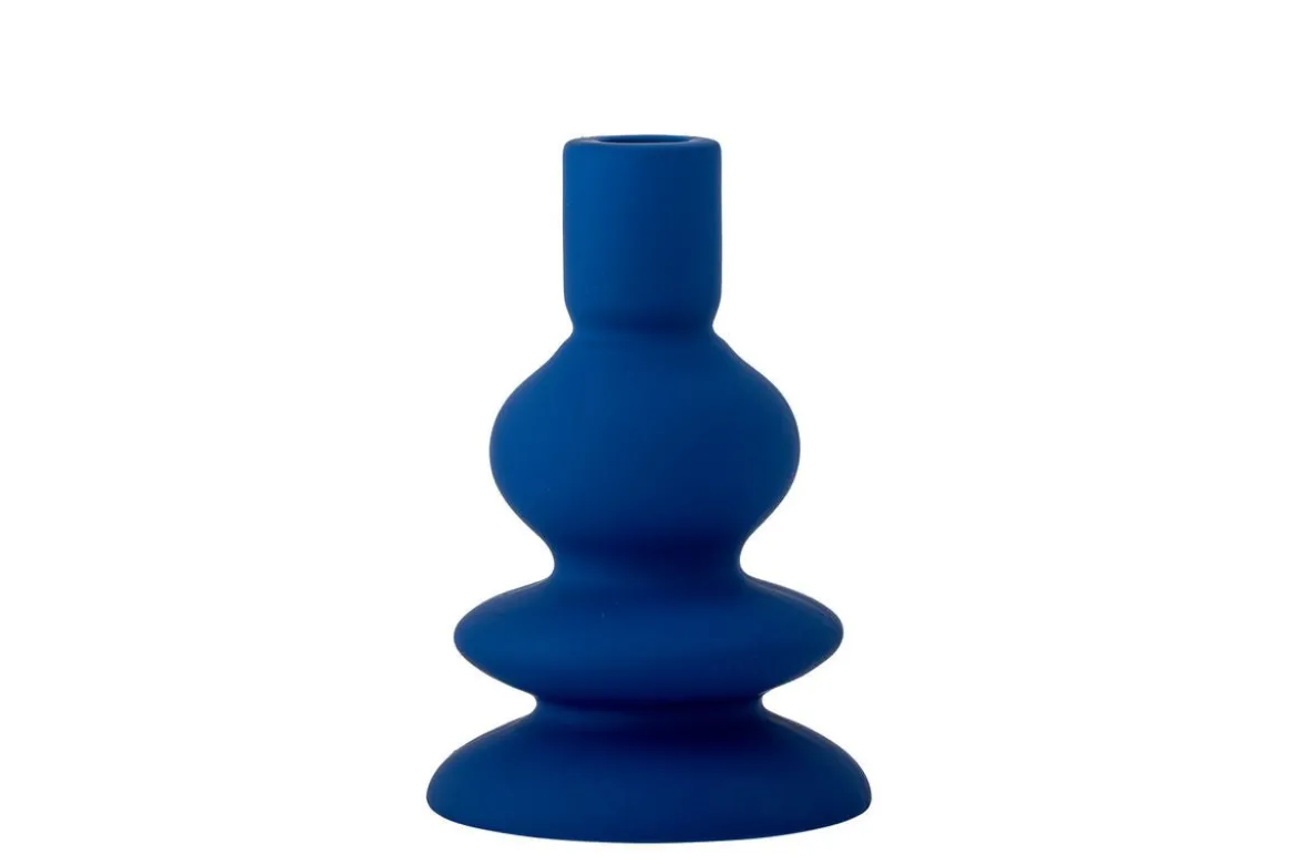 Kerzenhalter Elyon – Blaues Steingut