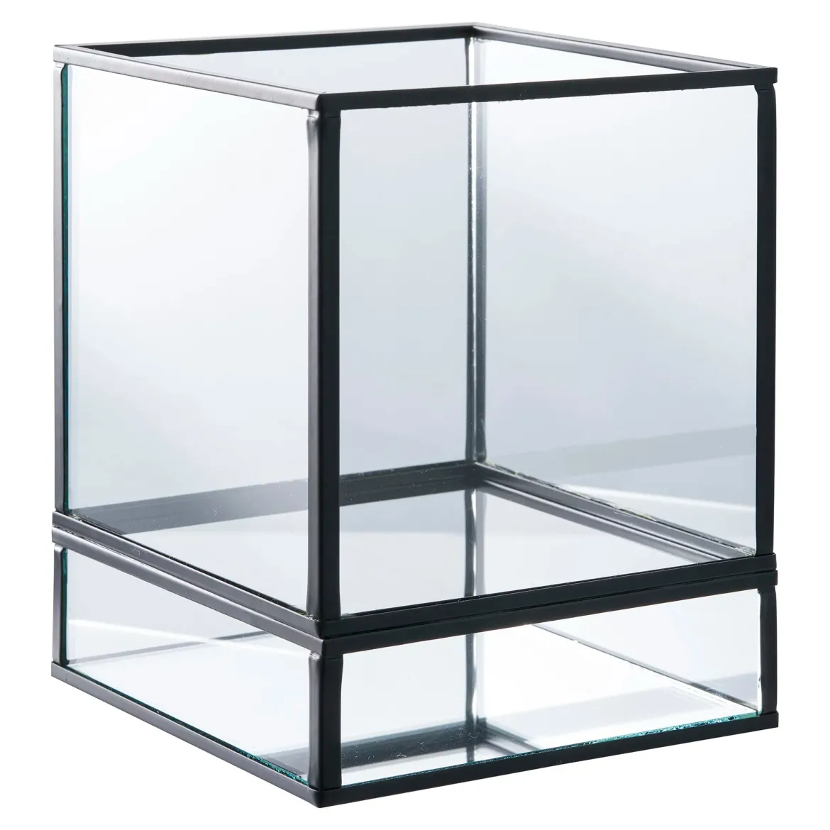 Kerzenhalter „Ferro Glas“ – Metall & Glas in Schwarz