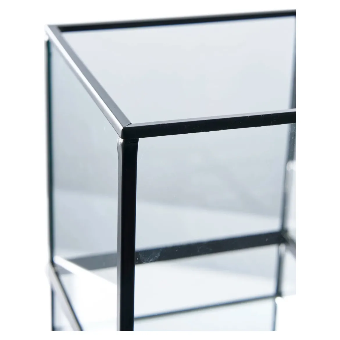 Kerzenhalter „Ferro Glas“ – Metall & Glas in Schwarz