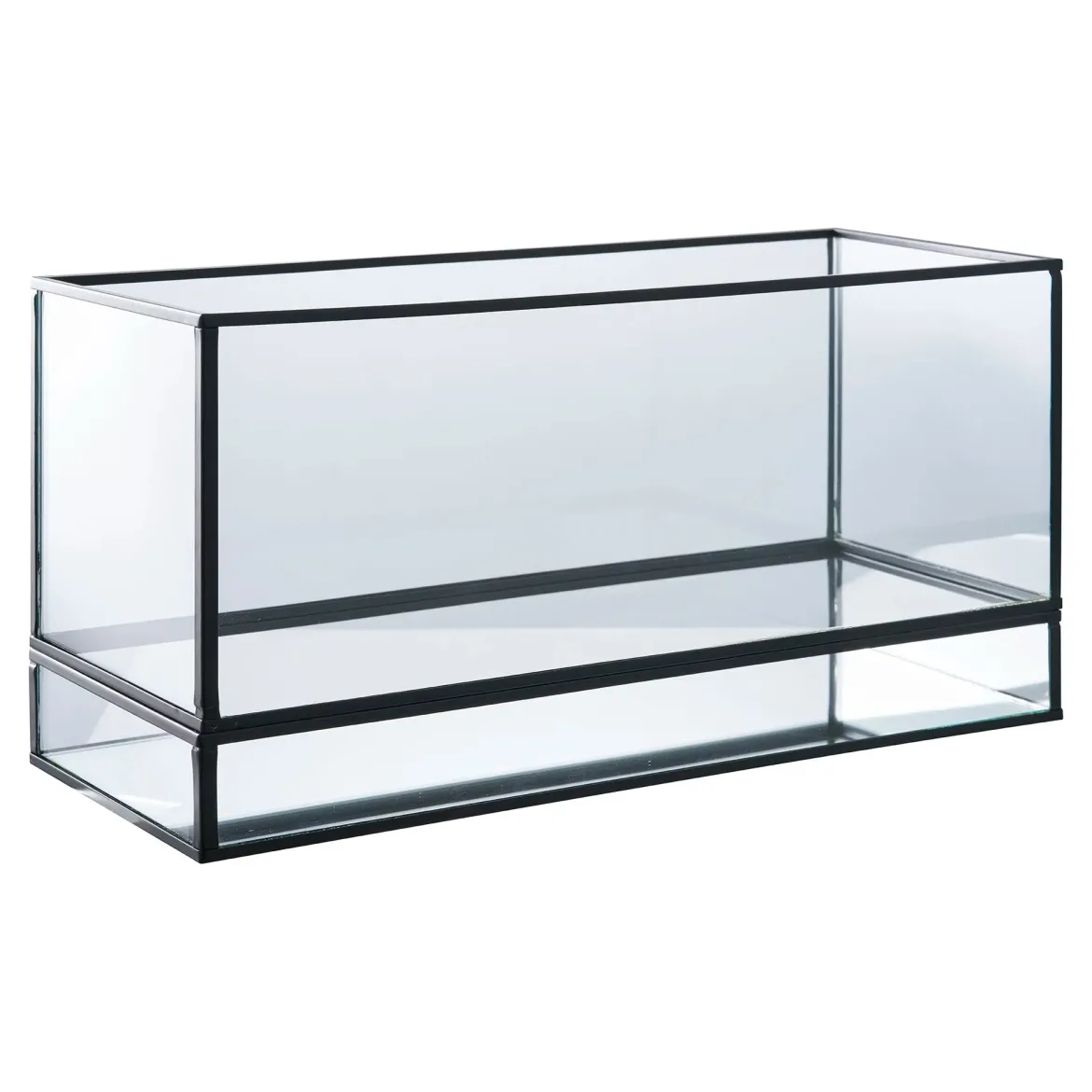 Kerzenhalter „Ferro Recta“ – Metall & Glas in Schwarz