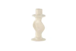 Kerzenhalter Medelin - Ø6 cm aus Steinzeug in der Farbe Beige