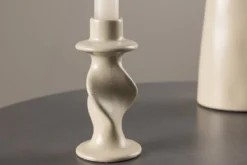 Kerzenhalter Medelin - Ø6 cm aus Steinzeug in der Farbe Beige