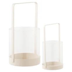 Kerzenhalter Narviona – aus Metall und Glas gefertigt (2er Set)