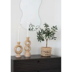 Kerzenhalter-Set „Anello Duo“ – Keramik in Braun