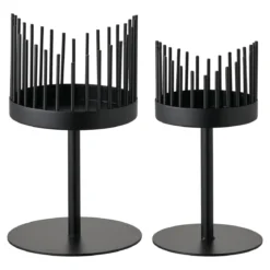 Kerzenhalter-Set „Cavallo Duo“ – Stahl in Schwarz