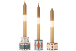 Kerzenhalter-Set Druma – Steingut, bunt (3er-Set)