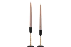 Kerzenhalter-Set Jamelia – handgehämmertes Metall in Schwarz (2er-Set)