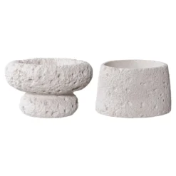 Kerzenhalter-Set „Lunaro Duo“ – Zement in Grau
