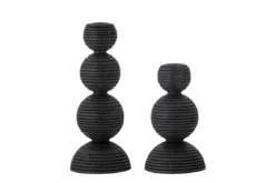 Kerzenhalter-Set Sore – Schwarz lackiertes Kiefernholz (2er-Set)