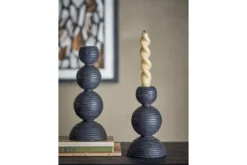 Kerzenhalter-Set Sore – Schwarz lackiertes Kiefernholz (2er-Set)