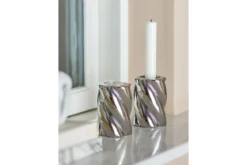 Kerzenhalter Silvertwin – aus Steingut