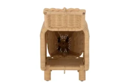Kinder Aufbewahrungshocker Dani - handgefertigtes Nashorn aus Rattan mit Stauraum