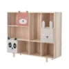 Kinder Bücherregal Alia - Holzregal mit Schubladen & Tiermotiven für Bücher & Spielzeug