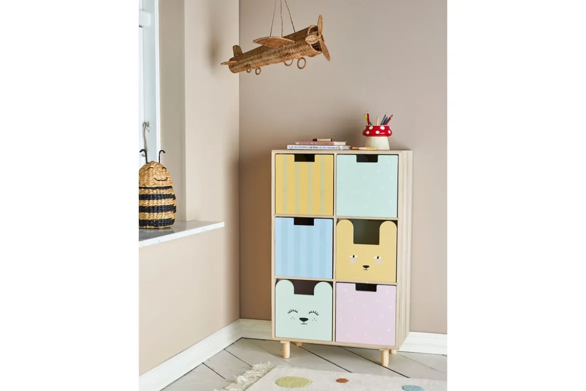 Kinder-Bücherregal „Linus“ mit Schubladen – Buntes Design