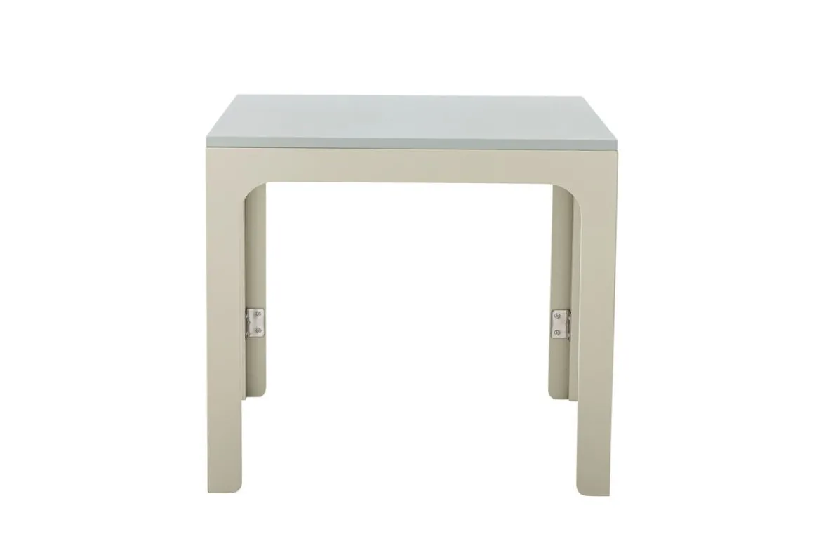 Kinder Beistelltisch Luana - Klappbarer Tisch in Grau-Beige mit lackierter Oberfläche