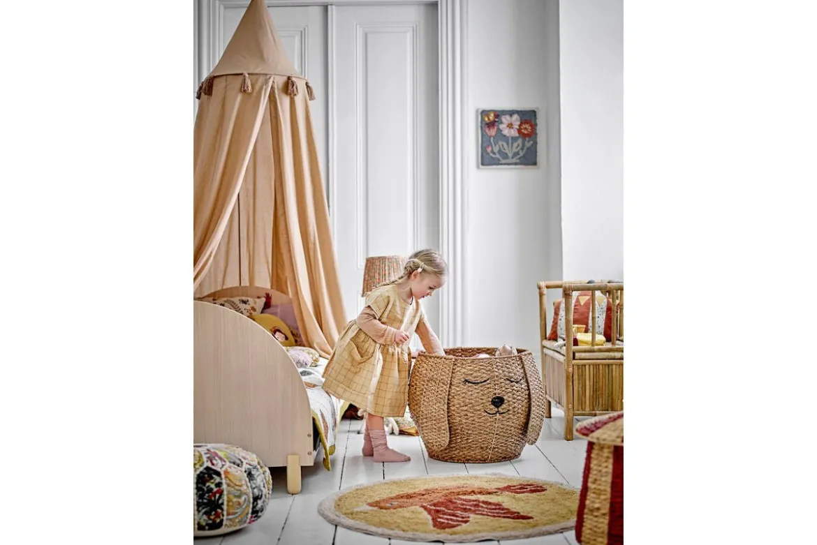 Kinderbett Jalmin – in Holzoptik mit Regenbogen-Design & abnehmbarer Seitenstütze