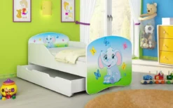 Kinderbett Luna mit Stauraum und verschiedenen Motiven