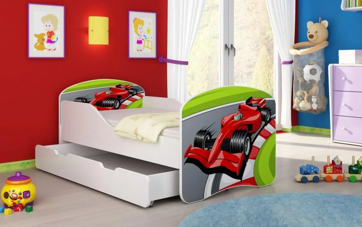 Kinderbett Luna mit Stauraum und verschiedenen Motiven