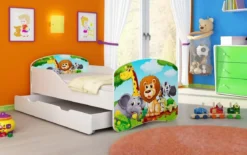 Kinderbett Luna mit Stauraum und verschiedenen Motiven