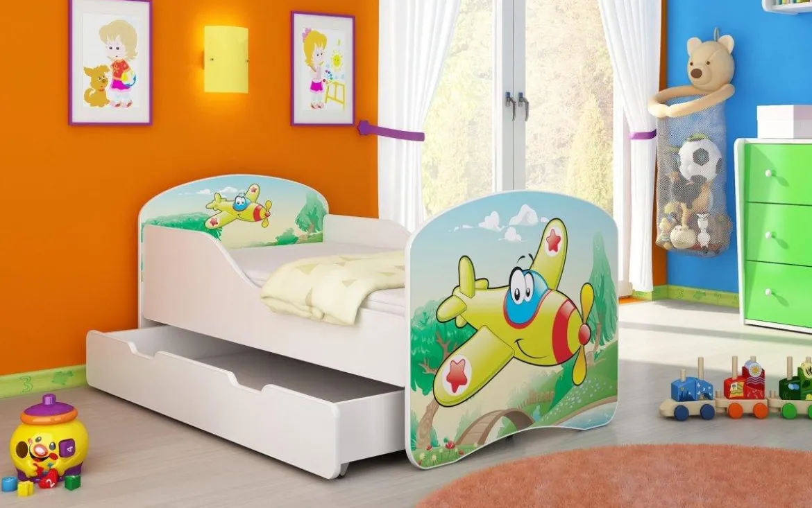 Kinderbett Luna mit Stauraum und verschiedenen Motiven