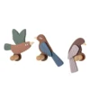 Kinder-Garderobe Avi - Vogelhaken aus Holz 3er-Set