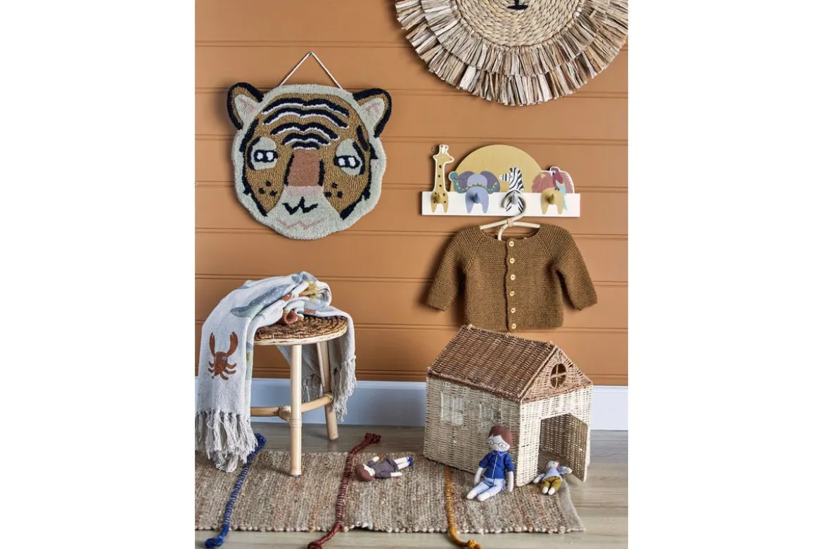 Kinder-Garderobe Marlin - Wandgarderobe mit Tiermotiven & 4 Haken