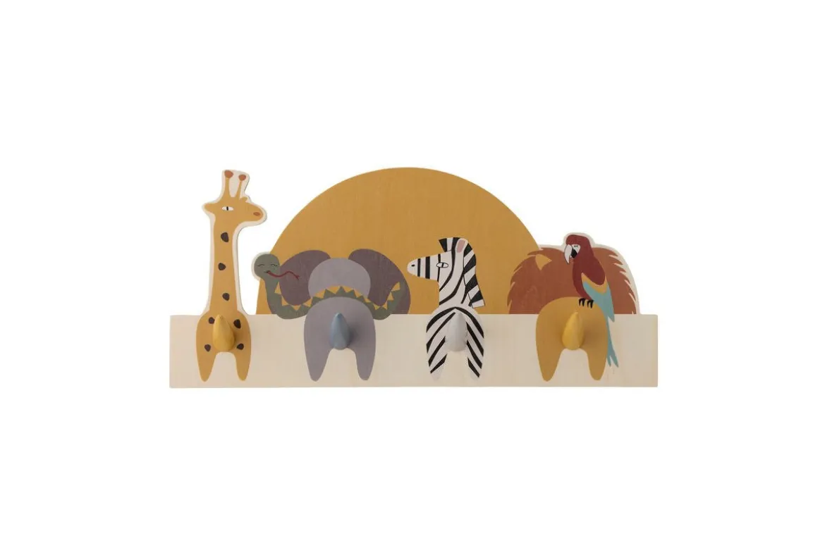 Kinder-Garderobe Marlin - Wandgarderobe mit Tiermotiven & 4 Haken