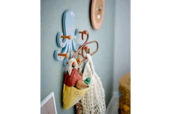 Kinder-Garderobe Onda – Tintenfisch aus MDF mit 6 Haken