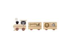 Kinderregal Ariel - Holzregal in Zugform mit Tiermotiven für Kinderzimmer