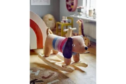 Kinder Schaukelpferd Maria - weiches Stoff-Schaukelspielzeug mit Holzgestell