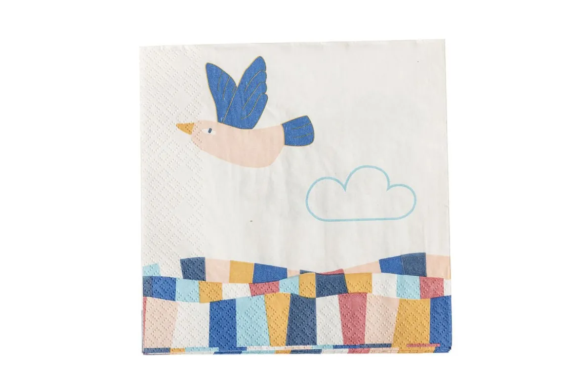 Kinder-Servietten „Birdy“ – Naturfarbenes Papier (20er-Set)