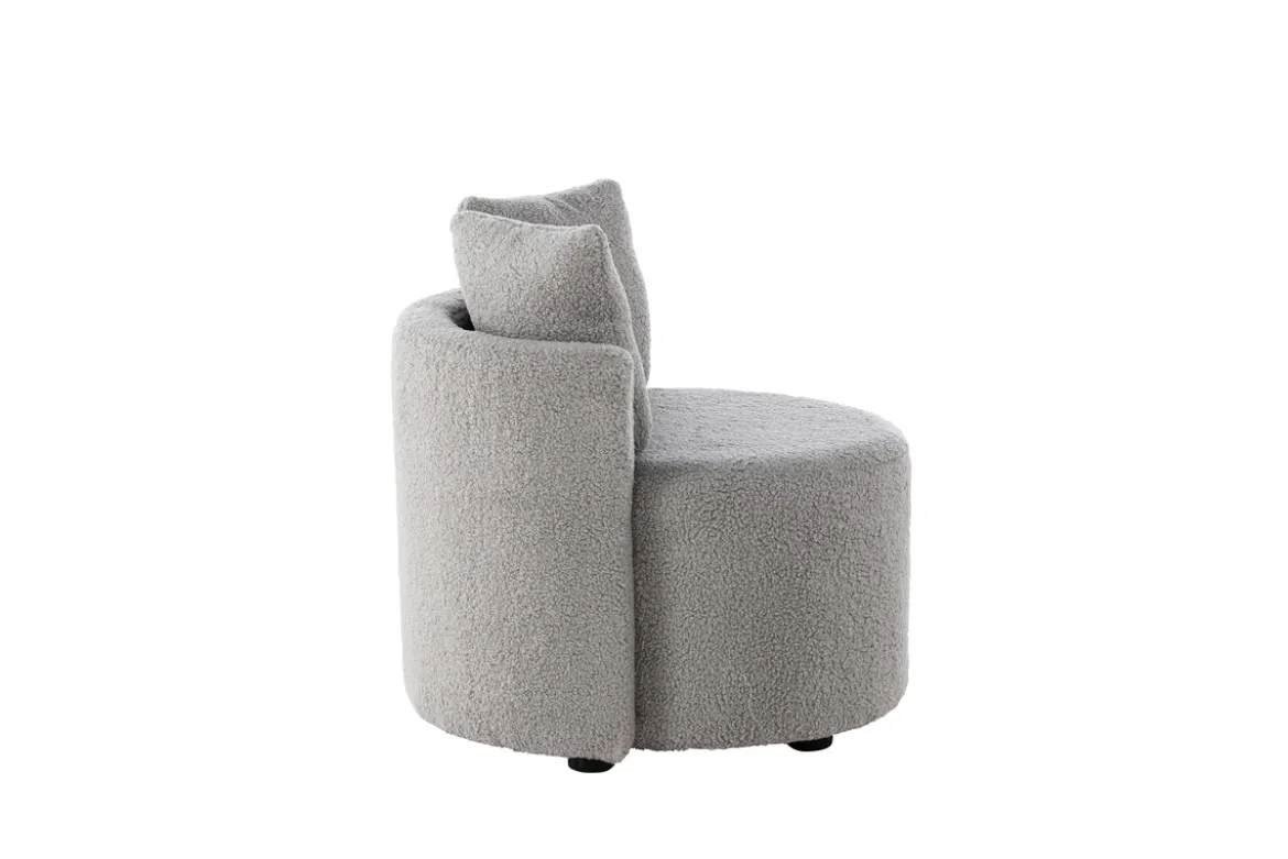 Kindersessel Lunno – Kuscheliger Teddy-Sessel in Grau